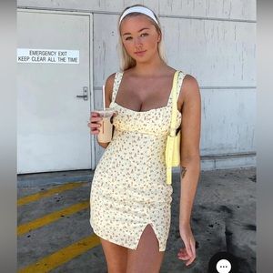 Princess Polly FREYA MINI DRESS YELLOW FLORAL